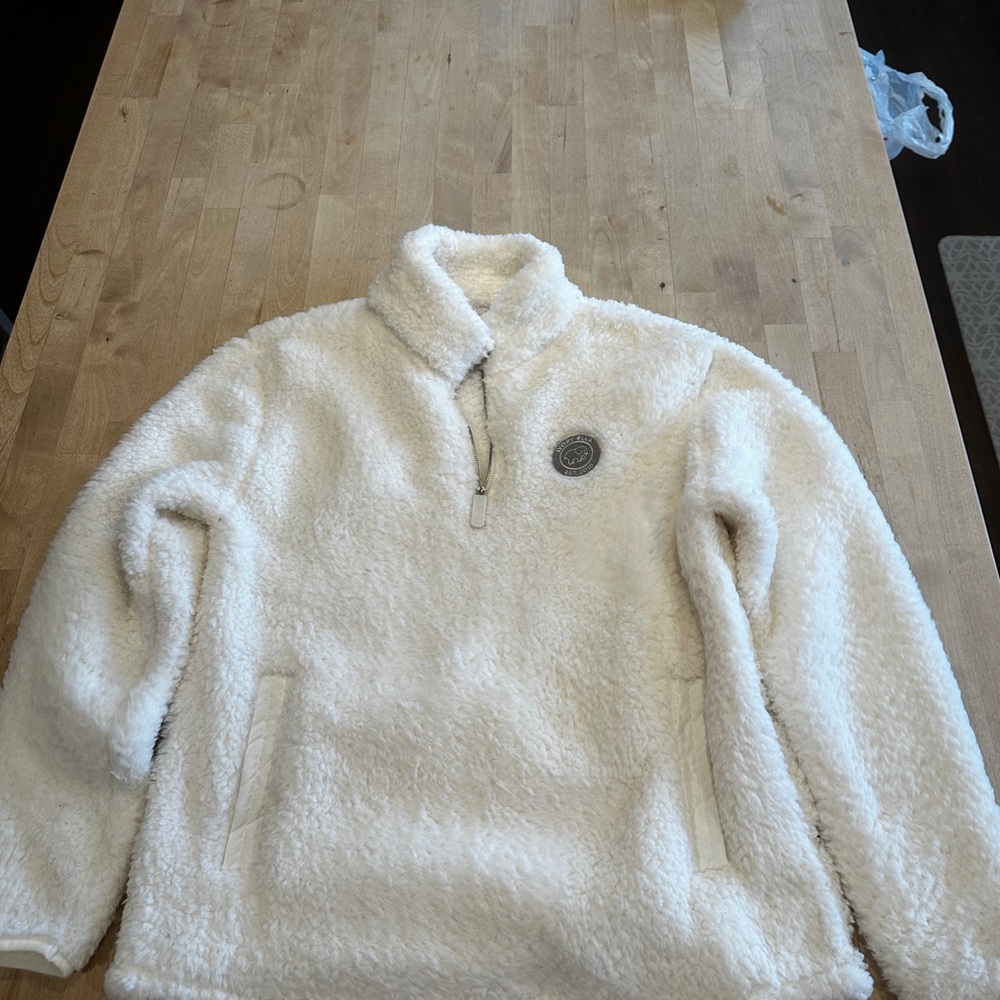 Ivory Ella Cream Zip Up Sweater